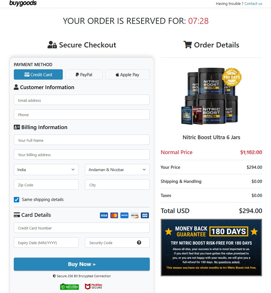 Pura Boost Order Page